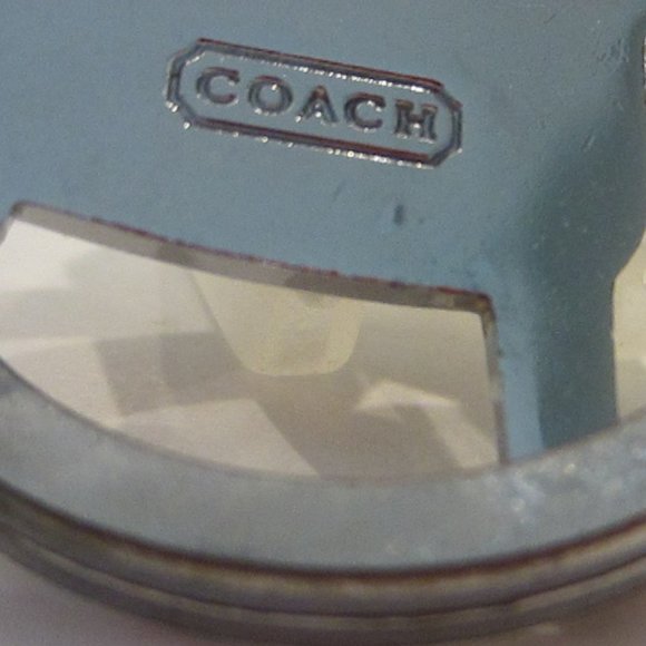 Coach Dog Key Ring Designed White Crystals Collar - Picture 6 of 13